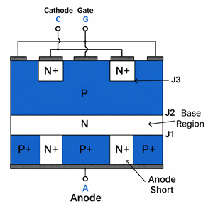 GTO Internal Structure with PNPN Layers and Junctions J1–J3